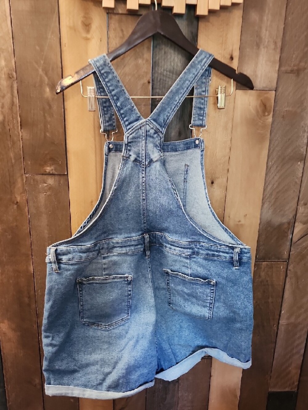 Ava & Viv Classic Blue Denim Overalls Size Youth 18 - Picture 3 of 9